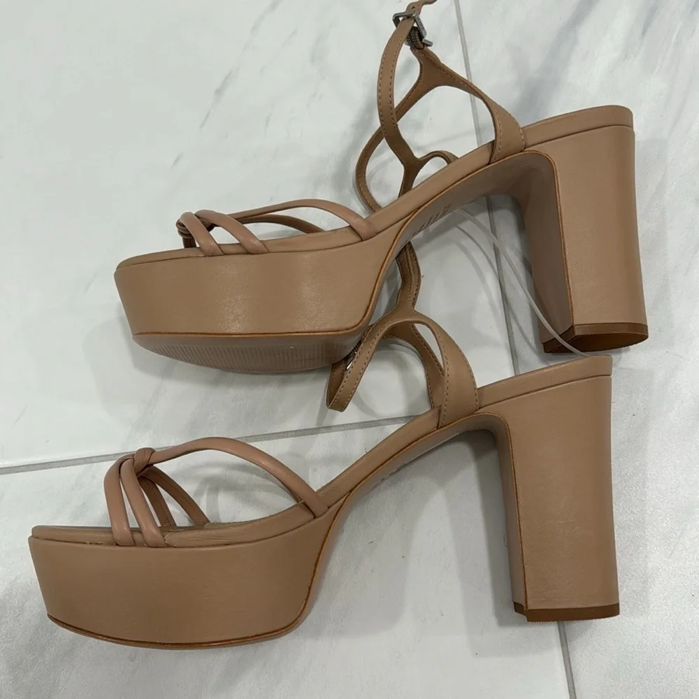 NEW! SCHUTZ True Beige Kelsie Platform Sandal - Size 10.5